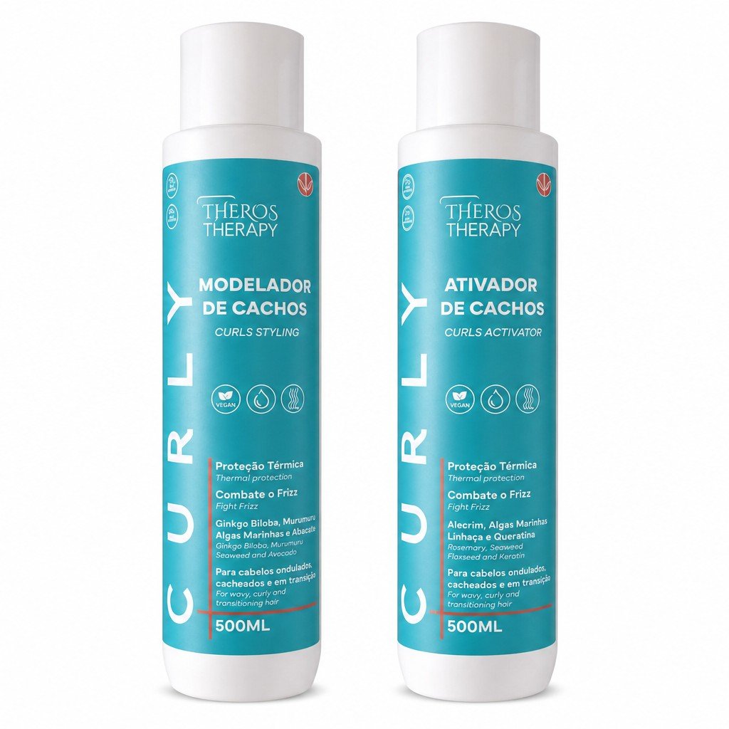 Kit Curly — ativador e modelador de cachos Theros Therapy, 500ml cada