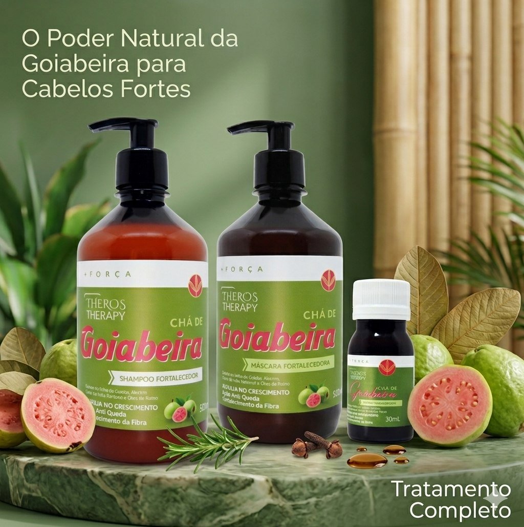 Kit Chá de Goiabeira: shampoo, máscara e tônico