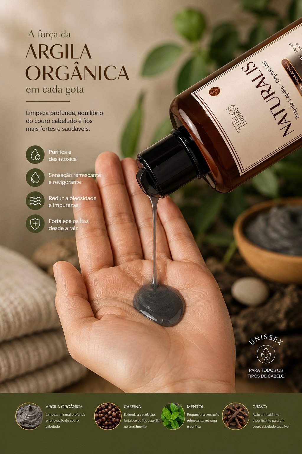 Shampoo Naturalis — terapia capilar com argila